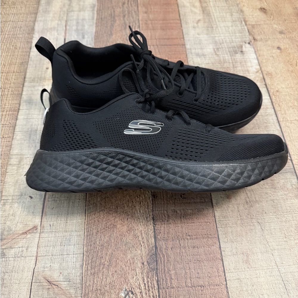 NET Skechers Men's Black Performance Mesh Running Shoes Size 10